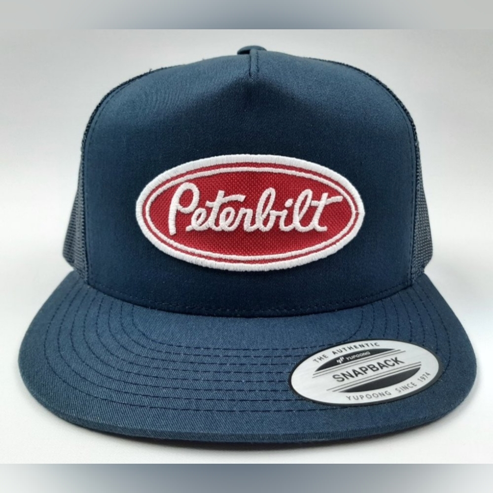 Peterbilt Big Red Oval Patch Trucker Hat Cap 379 Model Semi Diesel Power Driver